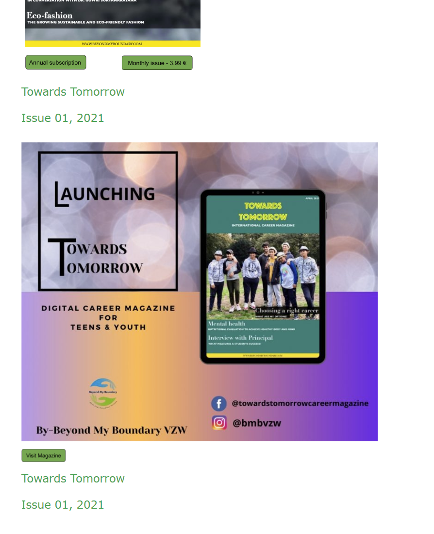 Towards Tomorrow Issue 01